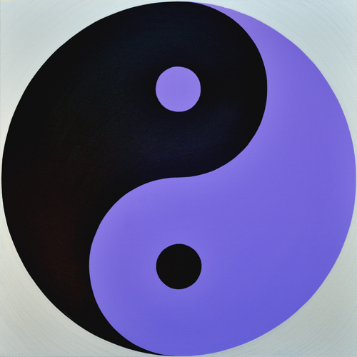 Wenlan Hu Frost - Black and Purple Yin Yang on Silver No.1