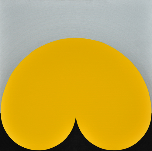 Wenlan Hu Frost - Yellow Curvescape on Silver and Black No.1